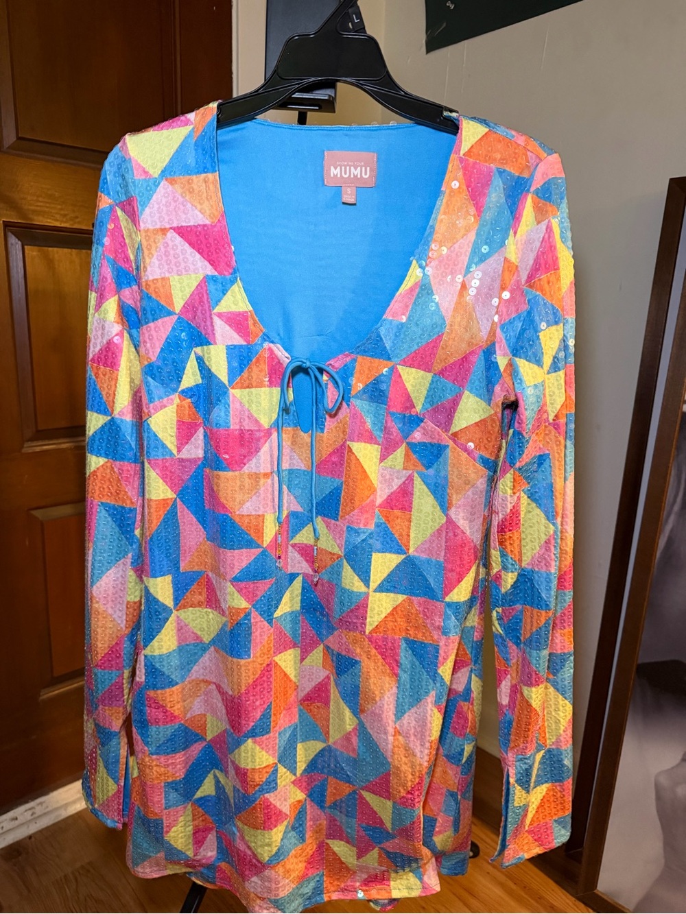 Mumu Multicolor Geometric Sequin Tunic